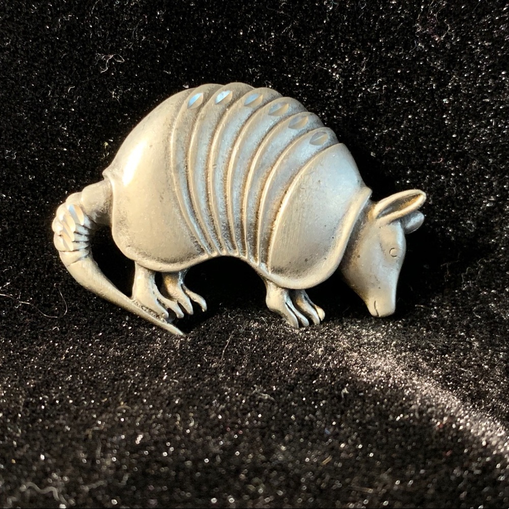 Vintage Pewter Armadillo broach